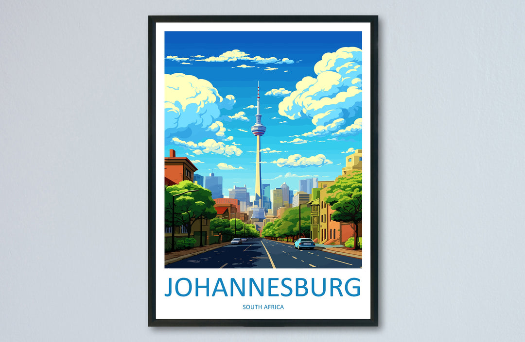 Johannesburg Travel Print Wall Art Johannesburg Wall Hanging Home Décor Johannesburg Gift Art Lovers South Africa Art Print Johannesburg Art