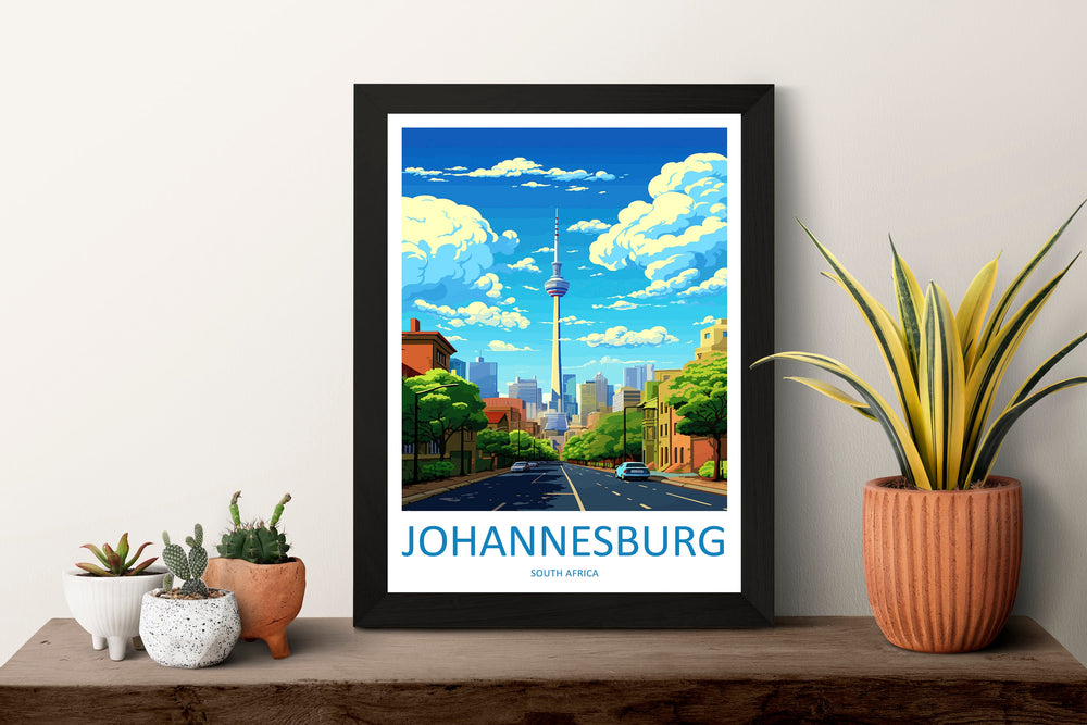 Johannesburg Travel Print Wall Art Johannesburg Wall Hanging Home Décor Johannesburg Gift Art Lovers South Africa Art Print Johannesburg Art