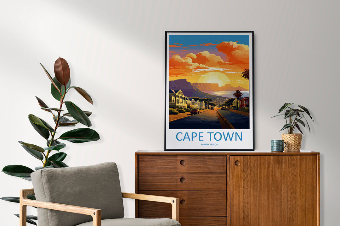 Cape Town Travel Print Wall Art Cape Town Wall Hanging Home Décor Cape Town Gift Art Lovers South Africa Art Print Cape Town Wall Décor Art