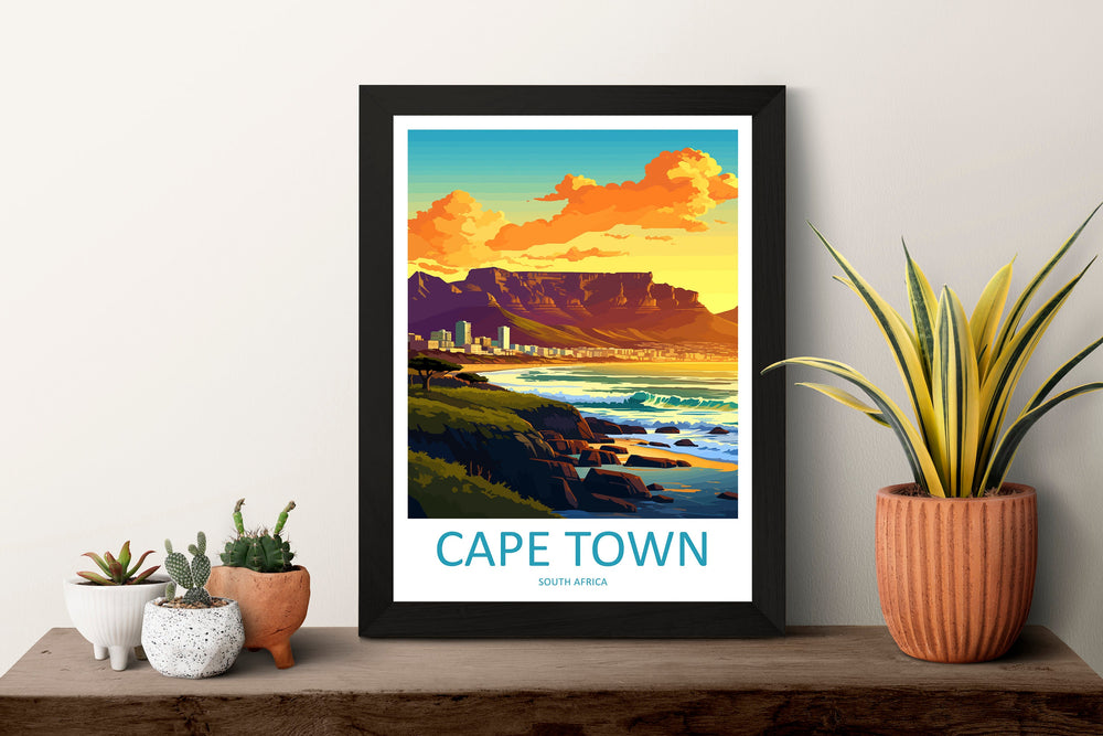 Cape Town Travel Print Wall Art Cape Town Wall Hanging Home Décor Cape Town Gift Art Lovers South Africa Art Print Cape Town Wall Décor Art