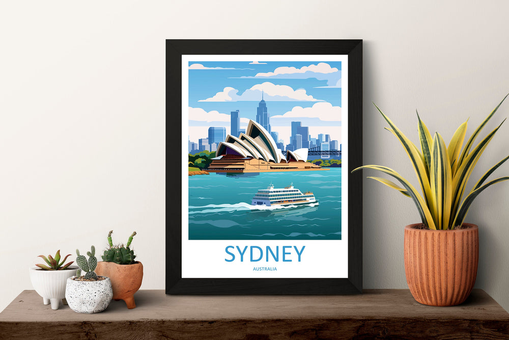 Sydney Opera House Travel Print Wall Art Sydney Opera House Wall Hanging Home Décor Sydney Gift Art Lovers Wall Art Australia Poster Decor