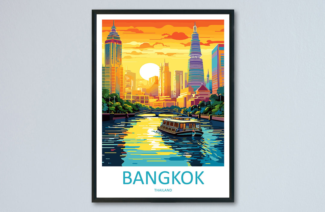 Bangkok Travel Print Wall Art Bangkok Wall Hanging Home Decor Bangkok Gift Art Lovers Wall Art Thailand Travel Print Gift Thai Travel Art