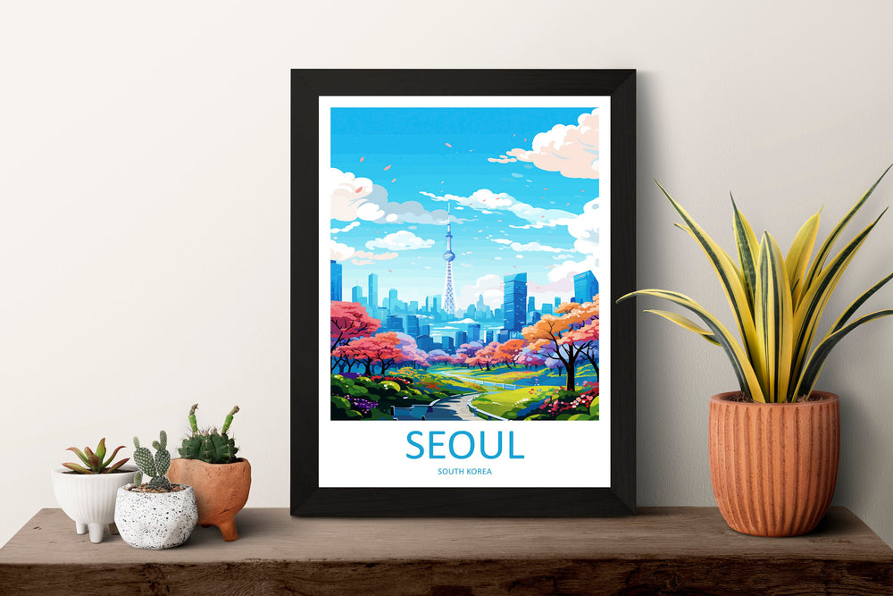 Seoul Travel Print Wall Art Seoul Wall Hanging Home Décor Seoul Gift Art Lovers South Korea Art Lover Gift Seoul Wall Décor