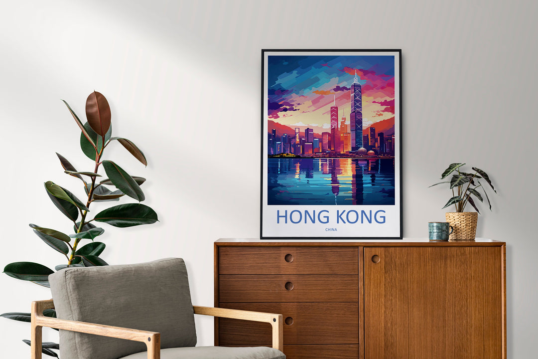 Hong Kong Travel Print Wall Art Hong Kong Wall Hanging Home Décor Gift Hong Kong Art Lovers China Hong Kong Art Gift Lover Print