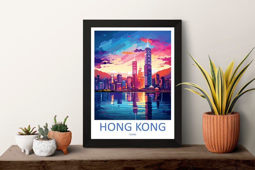 Hong Kong Travel Print Wall Art Hong Kong Wall Hanging Home Décor Gift Hong Kong Art Lovers China Hong Kong Art Gift Lover Print