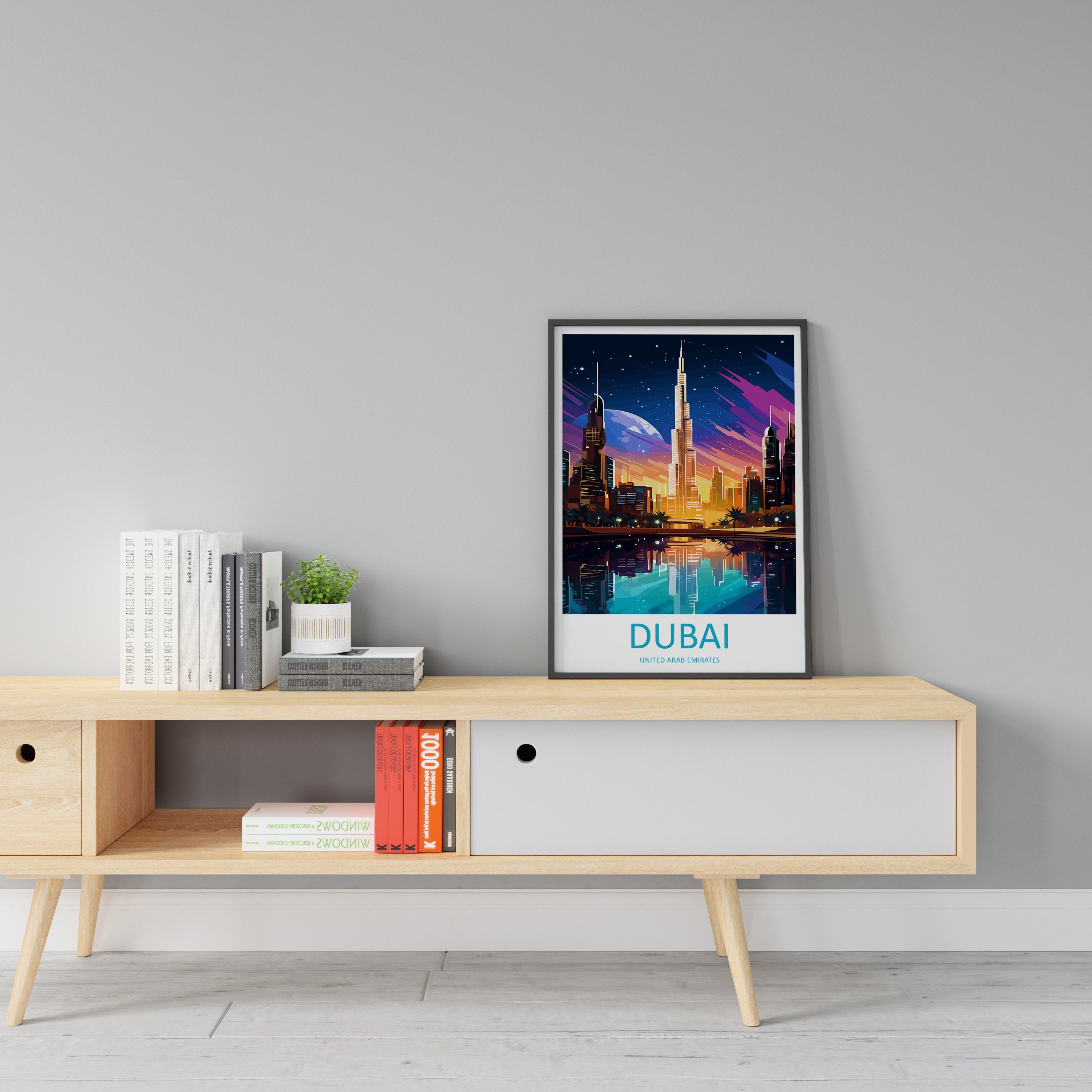 Dubai Travel Print Wall Art Dubai Wall Hanging Home Décor Dubai Gift Art Lovers Wall Art United States Emirates Travel Print Dubai Wall Art