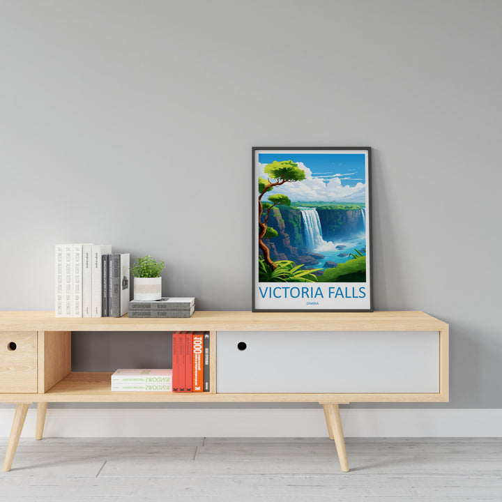 Victoria Falls Travel Print Wall Art Victoria Falls Wall Hanging Home Decor Victoria Falls Gift Art Lovers Wall Art Print Art Victoria Falls