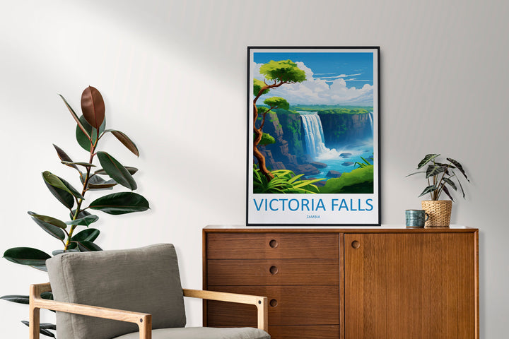 Victoria Falls Travel Print Wall Art Victoria Falls Wall Hanging Home Decor Victoria Falls Gift Art Lovers Wall Art Print Art Victoria Falls