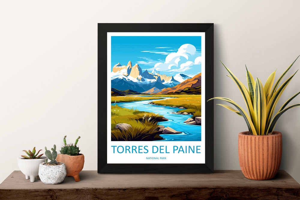 Torres Del Paine Travel Print Wall Art Torres Del Paine Wall Hanging Home Decoration Torres Del Paine Gift Art Lovers Wall Art Print Art