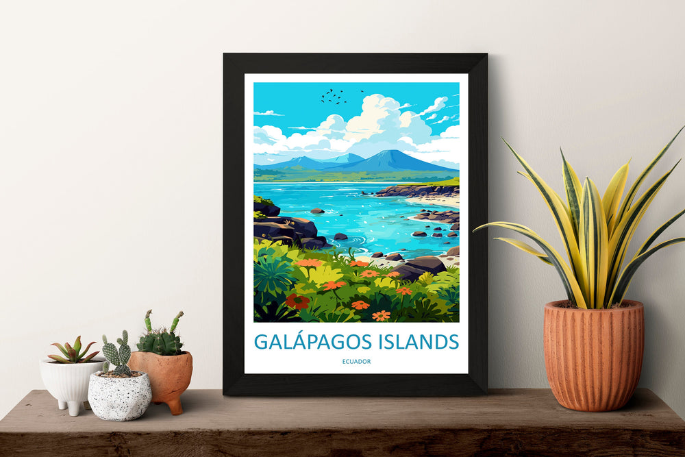 Galápagos Islands Travel Print Wall Art Galápagos Islands Wall Hanging Home Décor Galápagos Islands Gift Art Lovers Ecuador Art Lover Gift