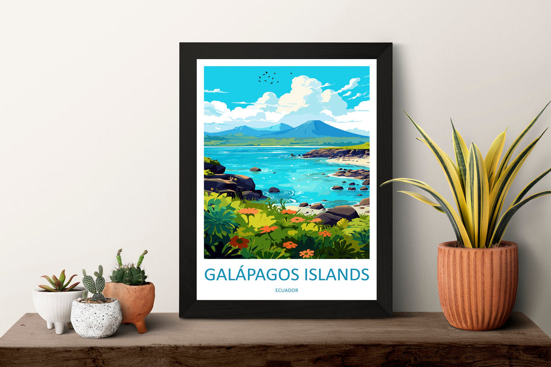 Galápagos Islands Travel Print Wall Art Galápagos Islands Wall Hanging Home Décor Galápagos Islands Gift Art Lovers Ecuador Art Lover Gift