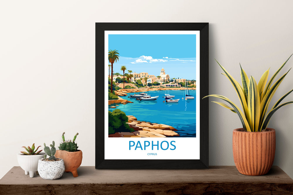 Paphos Travel Print Paphos Home Décor Cyprus Art Print Paphos Wall Print For Gift Wall Hanging Art Travel Paphos Artwork