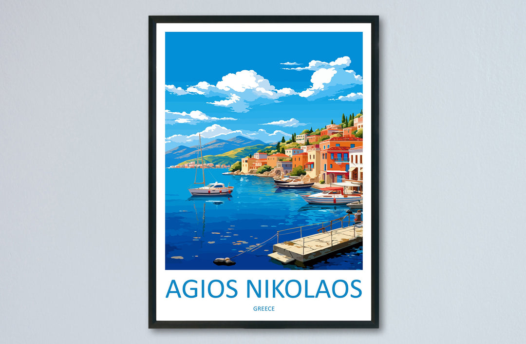Agios Nikolaos Travel Print Wall Art Agios Nikolaos Greece Wall Hanging Home Decoration Agios Nikolaos Gift Art Lovers Art Agios Nikolaos
