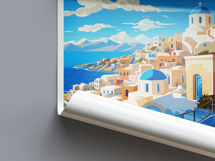 Santorini Travel Print Wall Art Santorini Greece Wall Hanging Home Decoration Santorini Gift Art Lovers Wall Art Print Santorini Greek Print