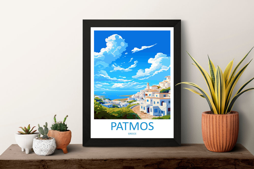 Patmos Travel Print Wall Art Patmos Greece Wall Hanging Home Decoration Patmos Gift Art Lovers Wall Art Print Patmos Greek Print Art Patmos