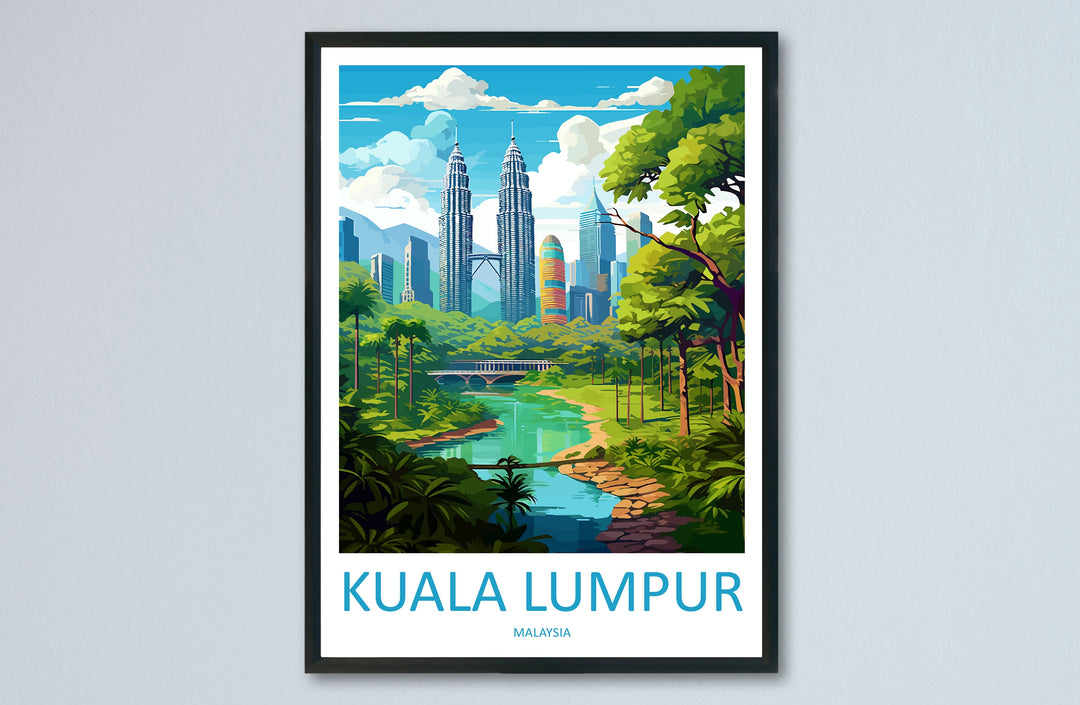 Kuala Lumpur Travel Print Wall Decor Kuala Lumpur Poster Kuala Lumpur Travel Print Art Kuala Lumpur Illustration Malaysia