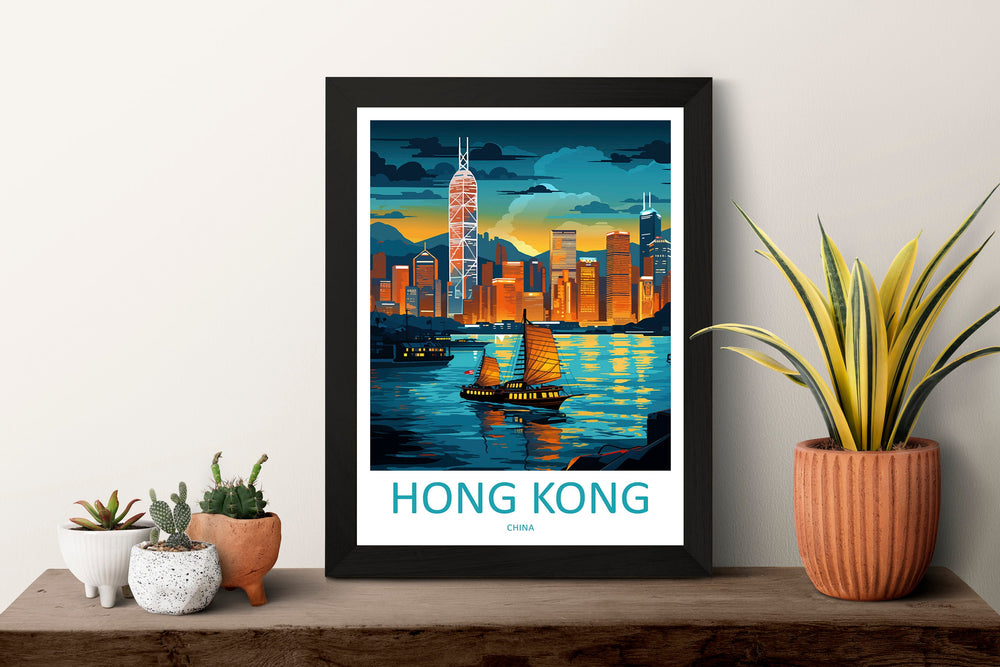 Hong Kong Travel Print Wall Art Hong Kong Wall Hanging Home Décor Gift Hong Kong Art Lovers China Hong Kong Art Gift Lover Print