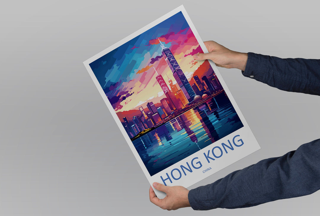 Hong Kong Travel Print Wall Art Hong Kong Wall Hanging Home Décor Gift Hong Kong Art Lovers China Hong Kong Art Gift Lover Print