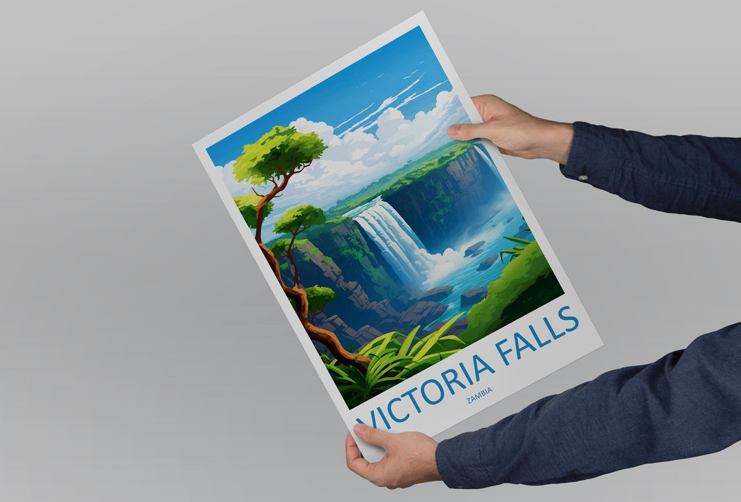 Victoria Falls Travel Print Wall Art Victoria Falls Wall Hanging Home Decor Victoria Falls Gift Art Lovers Wall Art Print Art Victoria Falls