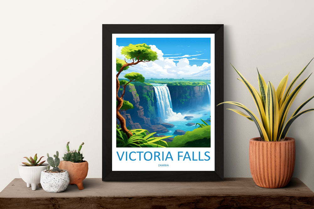 Victoria Falls Travel Print Wall Art Victoria Falls Wall Hanging Home Decor Victoria Falls Gift Art Lovers Wall Art Print Art Victoria Falls