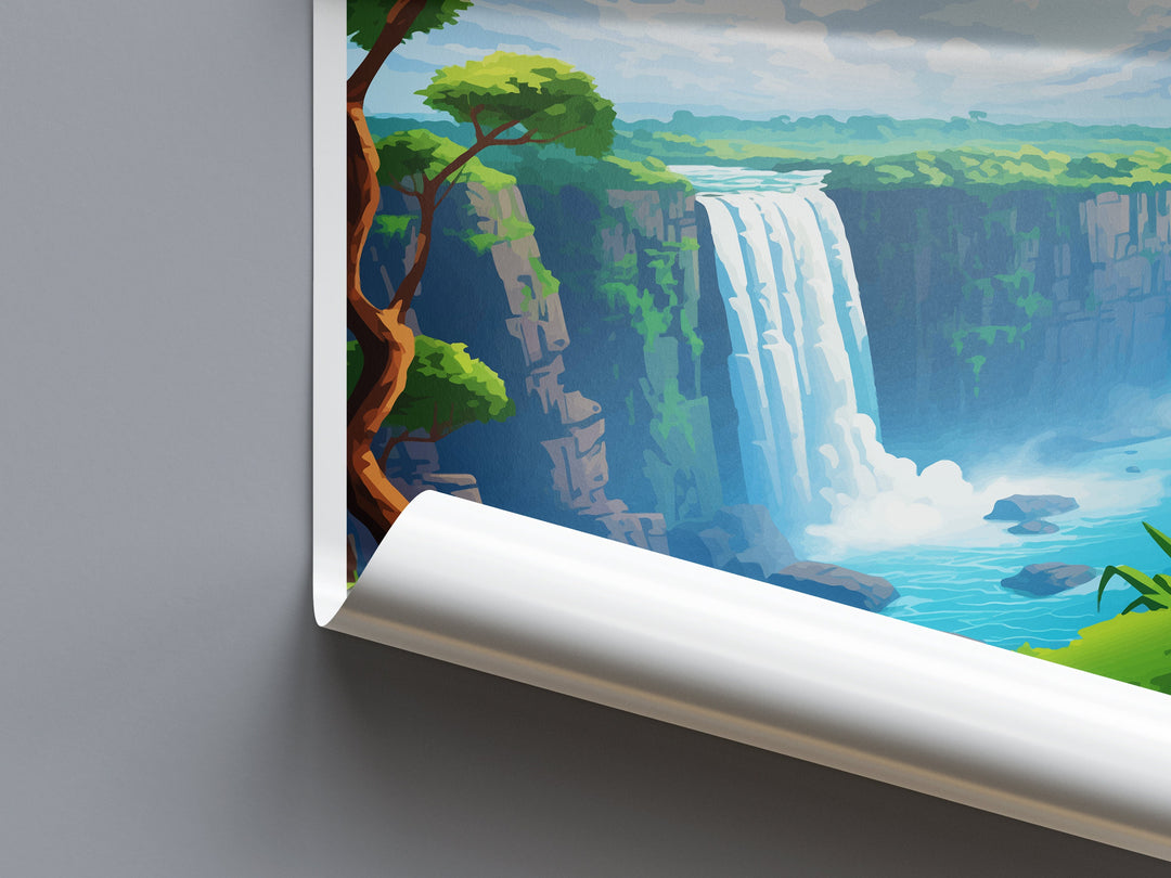 Victoria Falls Travel Print Wall Art Victoria Falls Wall Hanging Home Decor Victoria Falls Gift Art Lovers Wall Art Print Art Victoria Falls