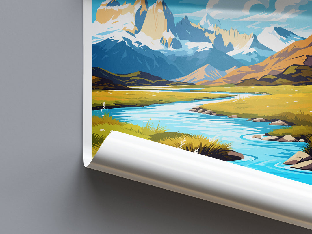 Torres Del Paine Travel Print Wall Art Torres Del Paine Wall Hanging Home Decoration Torres Del Paine Gift Art Lovers Wall Art Print Art