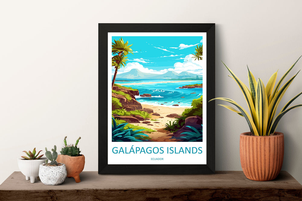Galápagos Islands Travel Print Wall Art Galápagos Islands Wall Hanging Home Décor Galápagos Islands Gift Art Lovers Ecuador Art Lover Gift