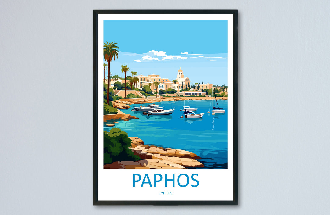 Paphos Travel Print Paphos Home Décor Cyprus Art Print Paphos Wall Print For Gift Wall Hanging Art Travel Paphos Artwork