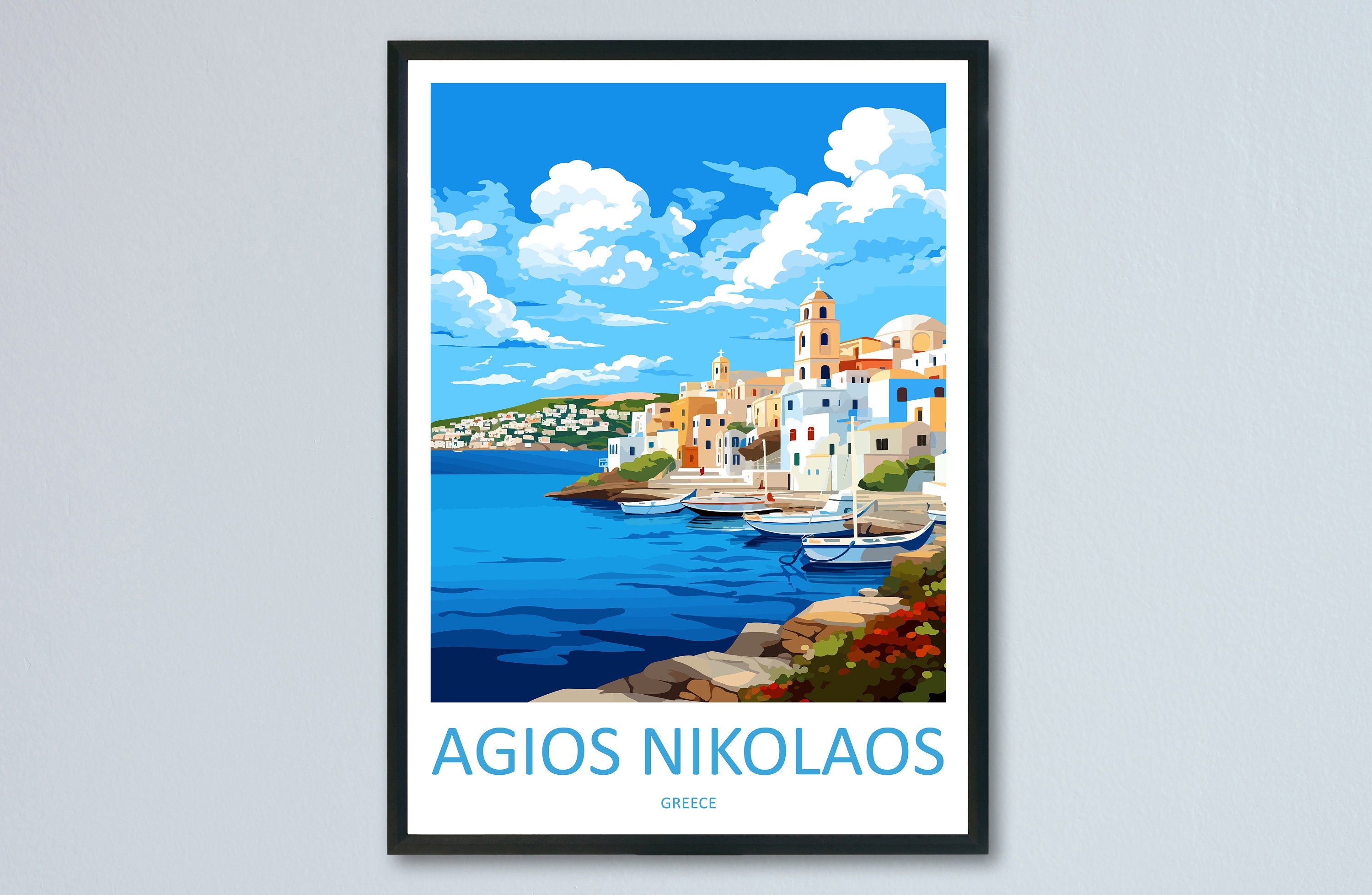 Agios Nikolaos Travel Print