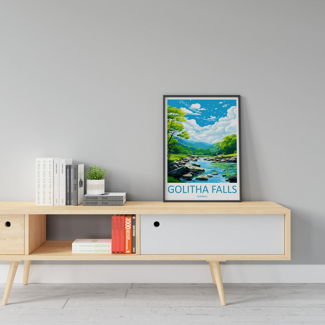 Golitha Falls Travel Print Wall Art Golitha Falls Wall Hanging Home Décor Golitha Falls Gift Art Lovers England Art Lover Gift Golitha Falls