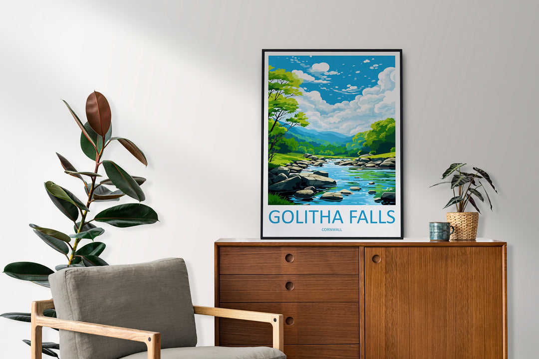 Golitha Falls Travel Print Wall Art Golitha Falls Wall Hanging Home Décor Golitha Falls Gift Art Lovers England Art Lover Gift Golitha Falls