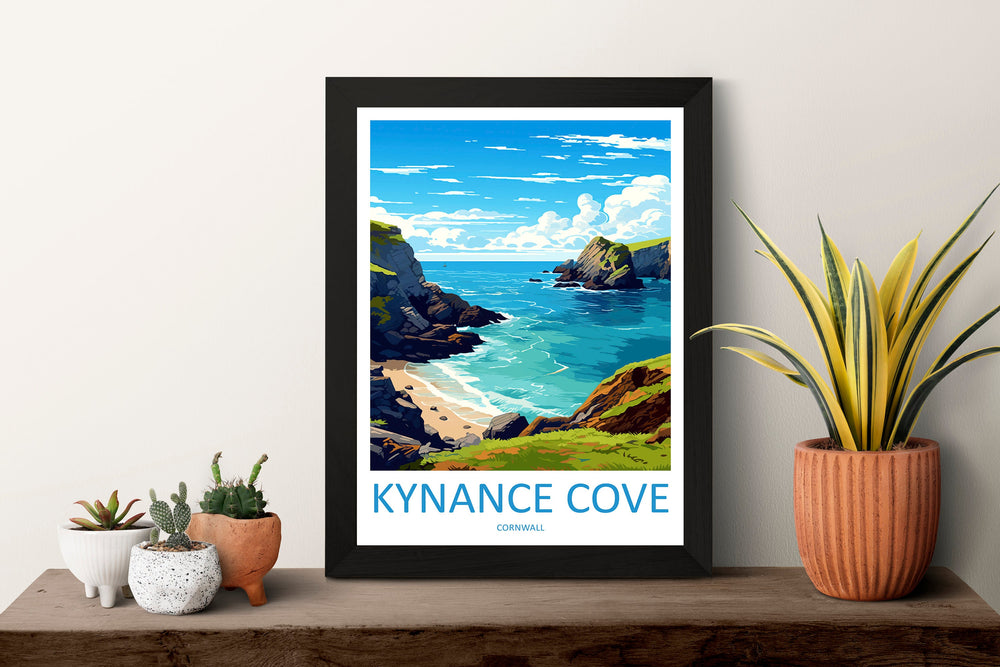 Kynance Cove Travel Print Wall Art Kynance Cove Wall Hanging Home Décor Kynance Cove Gift Art Lovers England Art Lover Gift Kynance Cove Art