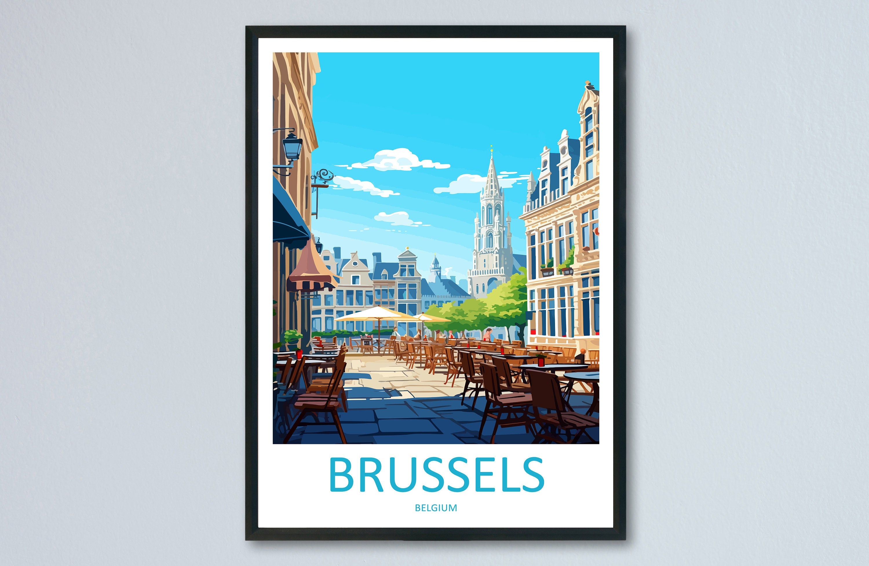 Brussels Travel Print Wall Art Brussels Wall Hanging Home Décor Brussels Gift Art Lovers Belgium Art Lover Gift Brussels Wall Décor