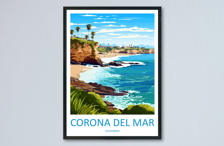 Corona Del Mar Travel Print Wall Art Corona Del Mar Wall Hanging Home Décor Corona Del Mar Gift Art Lovers California Art Lover Gift