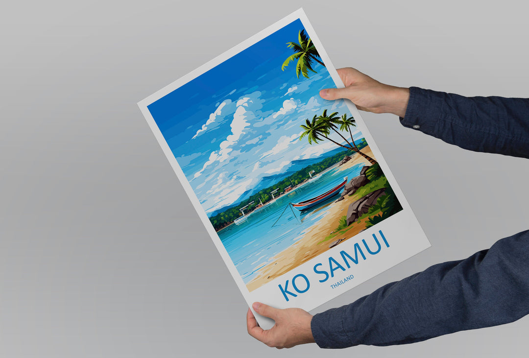 Ko Samui Travel Print Wall Art Ko Samui Wall Hanging Home Decor Ko Samui Gift Art Lovers Wall Art Thailand Travel Print Gift Thai Travel Art
