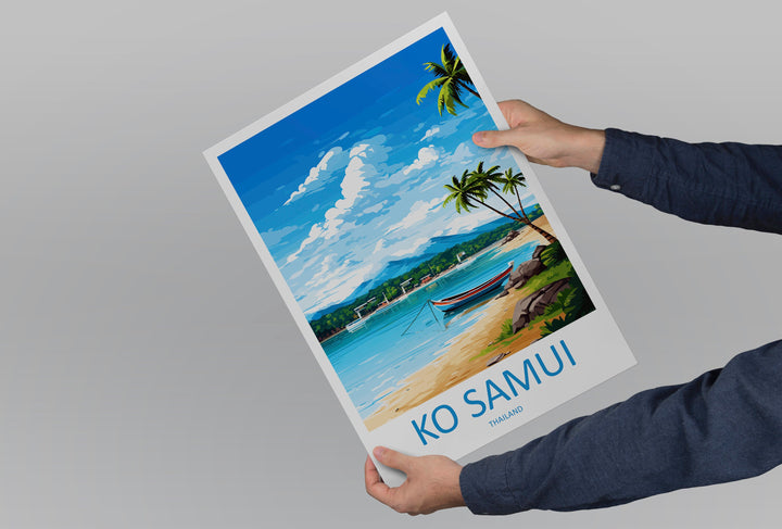 Ko Samui Travel Print Wall Art Ko Samui Wall Hanging Home Decor Ko Samui Gift Art Lovers Wall Art Thailand Travel Print Gift Thai Travel Art