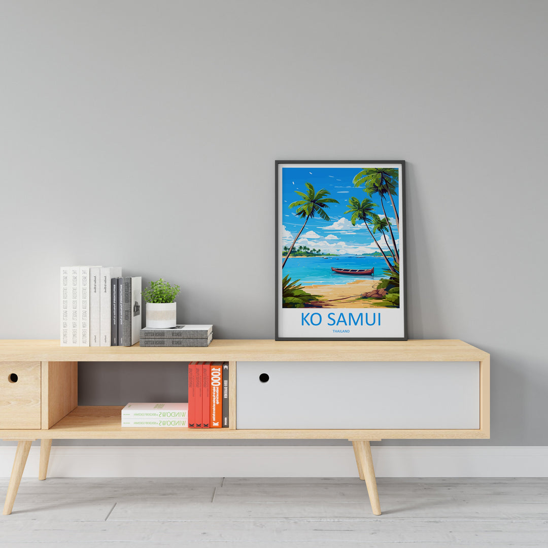 Ko Samui Travel Print Wall Art Ko Samui Wall Hanging Home Decor Ko Samui Gift Art Lovers Wall Art Thailand Travel Print Gift Thai Travel Art