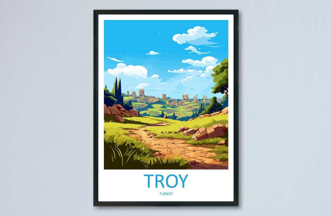 Troy Travel Print Wall Art Troy Wall Hanging Home Décor v Gift Art Lovers Turkey Art Lover Gift Troy City Turkey Travel