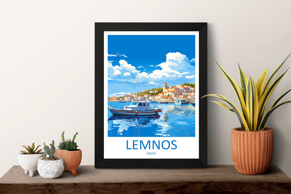 Lemnos Travel Print Wall Art Lemnos Greece Wall Hanging Home Decoration Lemnos Gift Art Lovers Wall Art Print Lemnos Wall Décor Greece