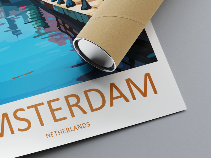 Amsterdam Travel Print Wall Art Amsterdam Wall Hanging Home Décor Amsterdam Gift Art Lovers Netherlands Art Lover Gift Amsterdam Decor