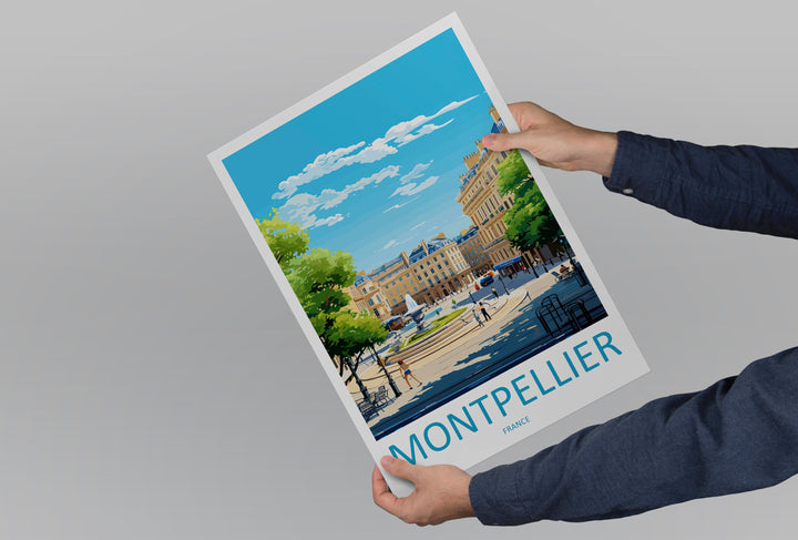 Montpellier Travel Print Wall Art Montpellier Wall Hanging Home Decoration Montpellier Gift Art Lovers Wall Art Print Art Montpellier