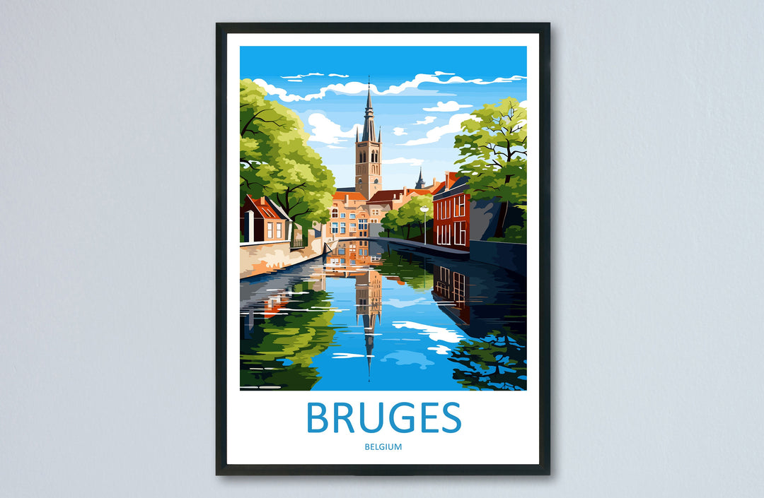 Bruges Travel Print Wall Art Bruges Wall Hanging Home Décor Bruges Gift Art Lovers Belgium Art Lover Gift Bruges Wall Décor