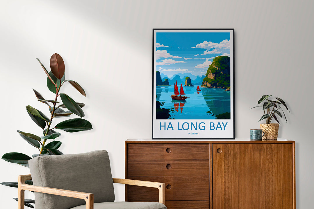 Ha Long Bay Travel Print Wall Art Ha Long Bay Wall Hanging Home Décor Ha Long Bay Gift Art Lovers Vietnam Art Lover Gift Ha Long Bay islands