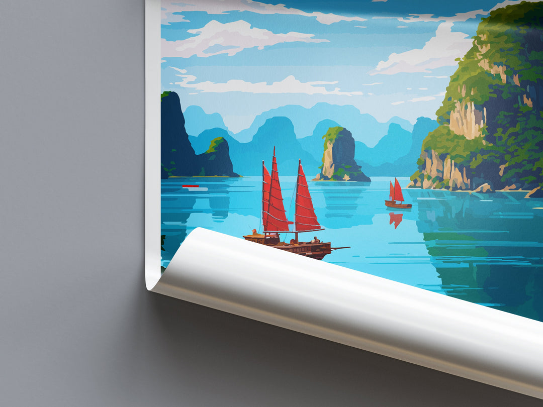 Ha Long Bay Travel Print Wall Art Ha Long Bay Wall Hanging Home Décor Ha Long Bay Gift Art Lovers Vietnam Art Lover Gift Ha Long Bay islands
