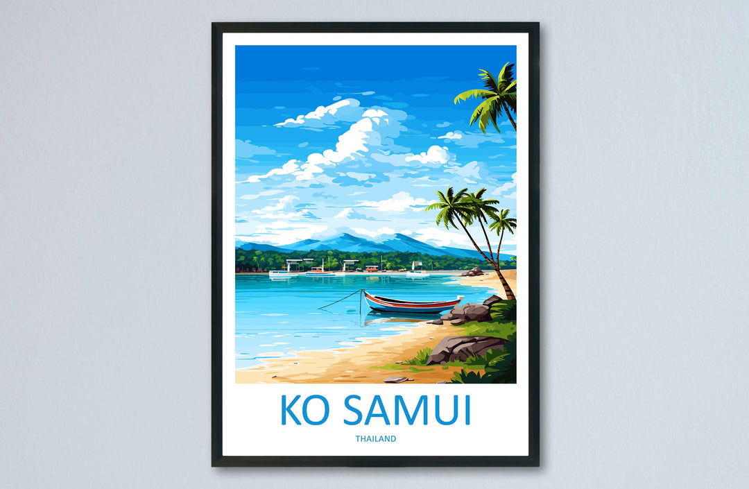 Ko Samui Travel Print Wall Art Ko Samui Wall Hanging Home Decor Ko Samui Gift Art Lovers Wall Art Thailand Travel Print Gift Thai Travel Art