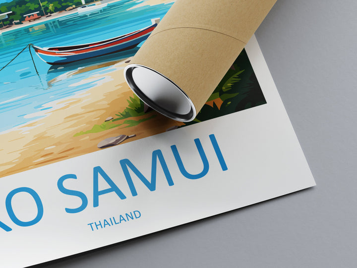 Ko Samui Travel Print Wall Art Ko Samui Wall Hanging Home Decor Ko Samui Gift Art Lovers Wall Art Thailand Travel Print Gift Thai Travel Art