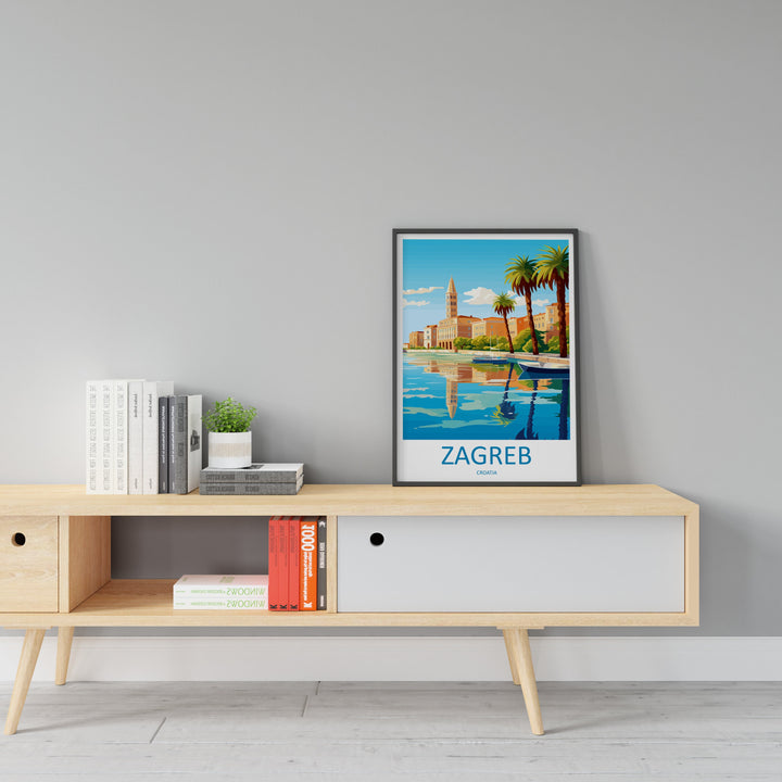 Zagreb Print Zagreb Home Décor Art Print Zagreb Wall Art Croatia Travel Print Gift Wall Hanging Zagreb Skyline Art Poster For Croatia Gift