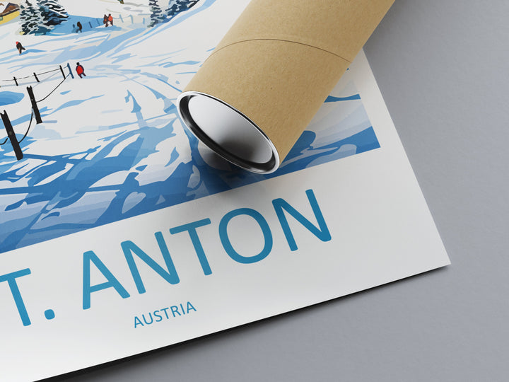 St. Anton Travel Print Wall Art St. Anton Wall Hanging Home Décor St. Anton Gift Art Lovers Ski Art Lover Gift St. Anton Print Skiing Print