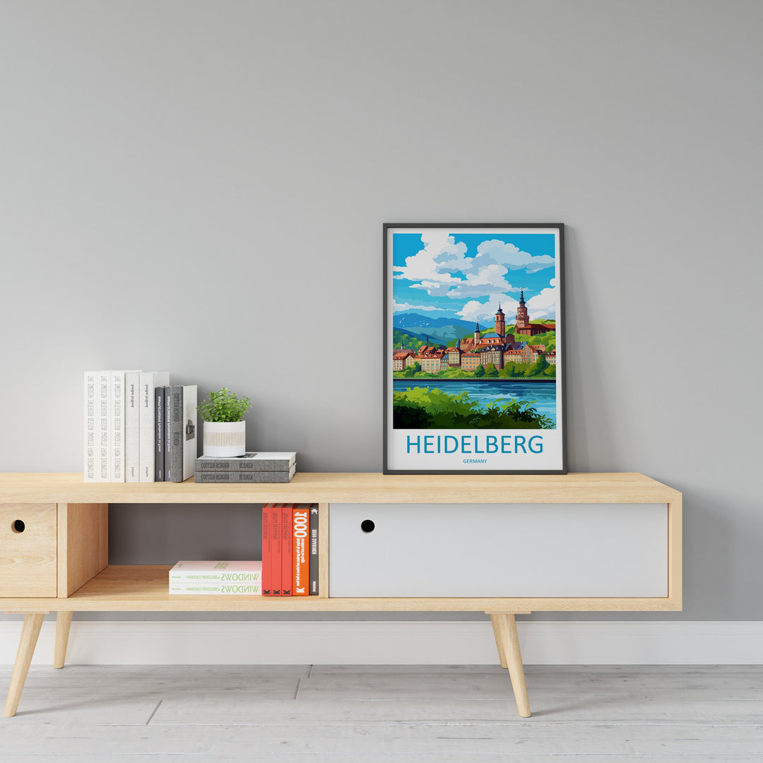 Heidelberg Cityscape Print Heidelberg Home Decor European City Art Print Heidelberg Wall Art Germany Enthusiast Gift Wall Hanging Heidelberg