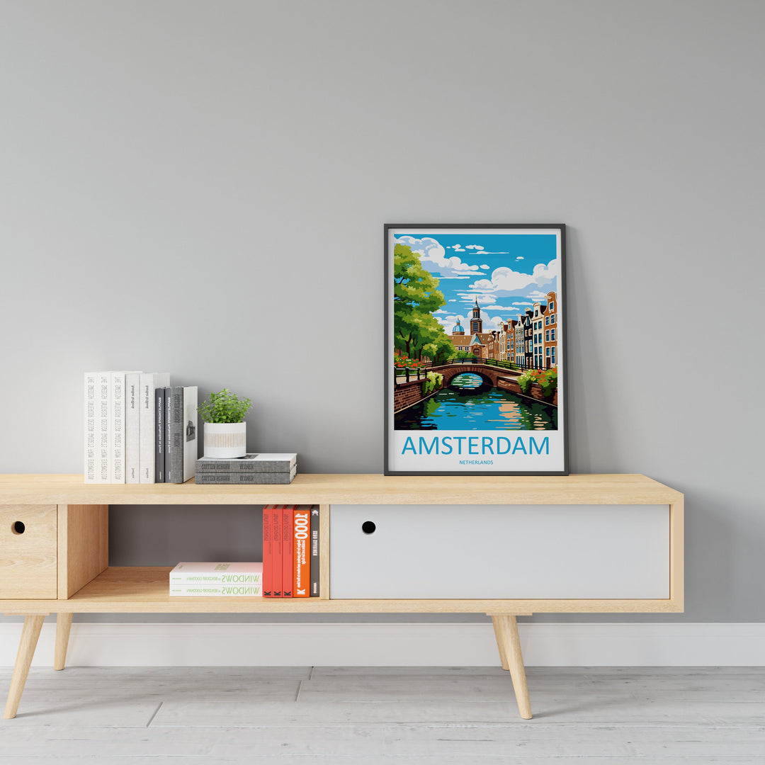 Amsterdam Travel Print Wall Art Amsterdam Wall Hanging Home Décor Amsterdam Gift Art Lovers Netherlands Art Lover Gift Amsterdam Decor